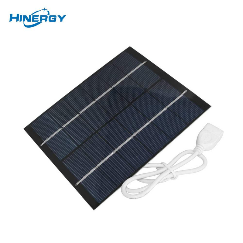 Hinergy Mini Solar Panel with Micro USB Output Connection Port Phone Charger