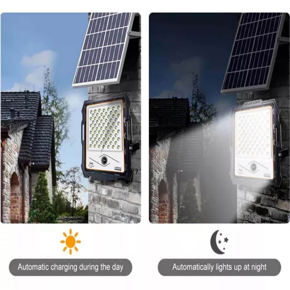 Solar Powered Outdoor Flood Lights | Exterior Flood Lights with Motion Sensor Surveillance Camera