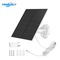 Hinergy Waterproof Small Solar Panel DC 5V Output Micro Usb Type C Port for Security Camera