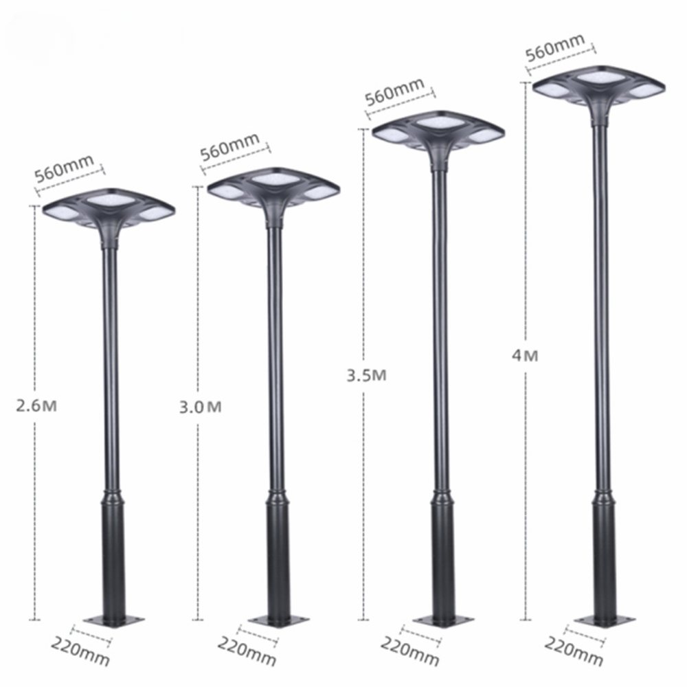Square Solar Powered Outdoor Post Lights for Driveways Lighting 