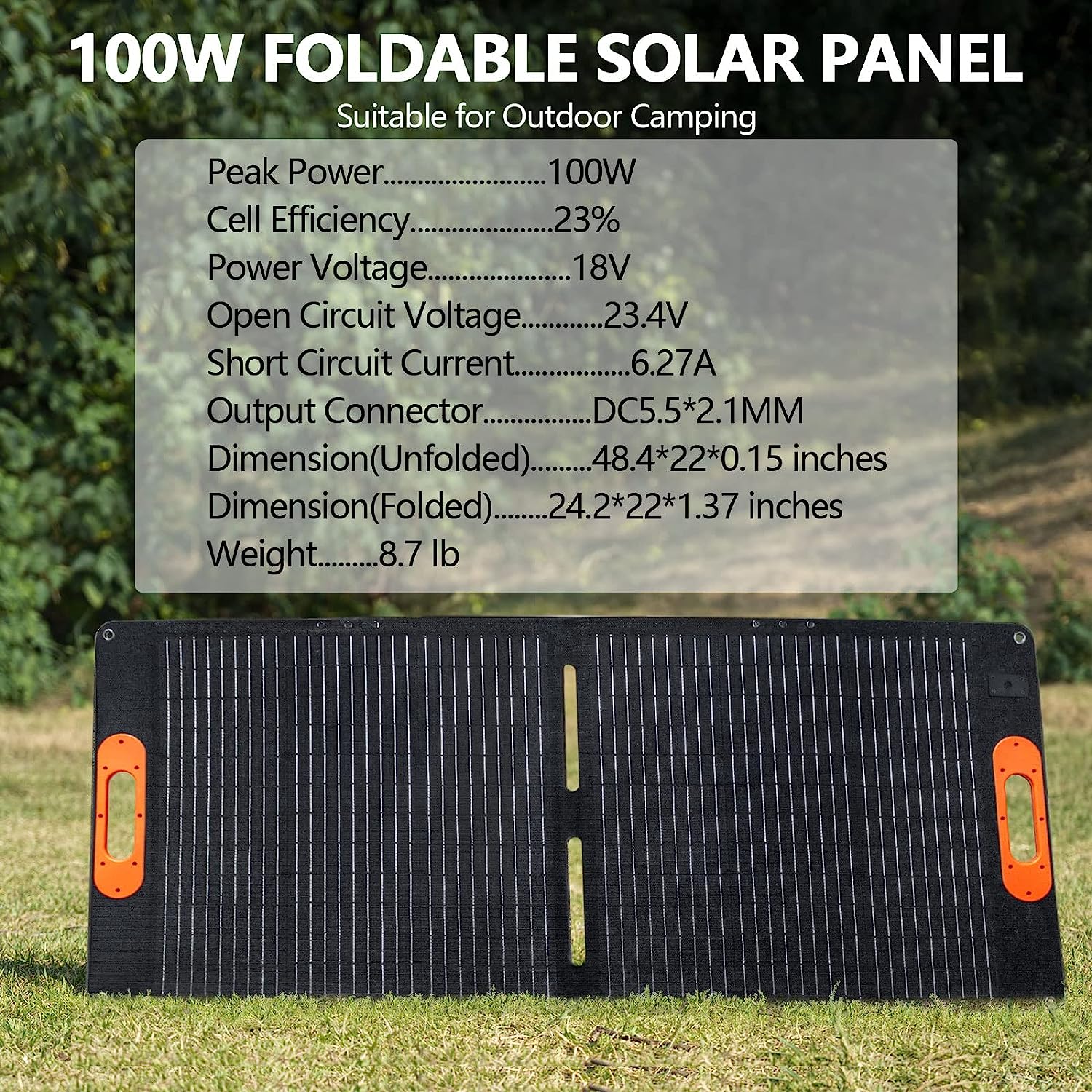 Best 100 Watt Folding Portable Solar Panels Charger for Camping Trailers