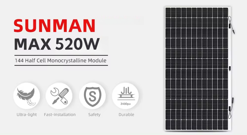 Sunman flexible solar panel 520W