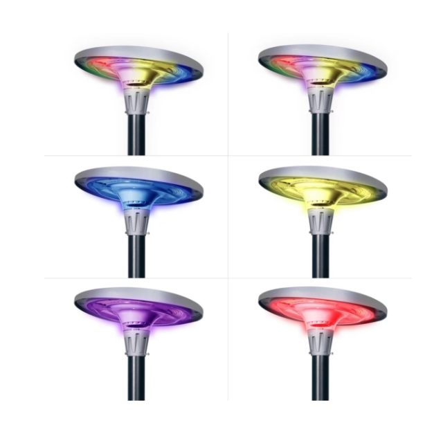 Solar Powered LED Rgb Round Solar Post Light with Pole