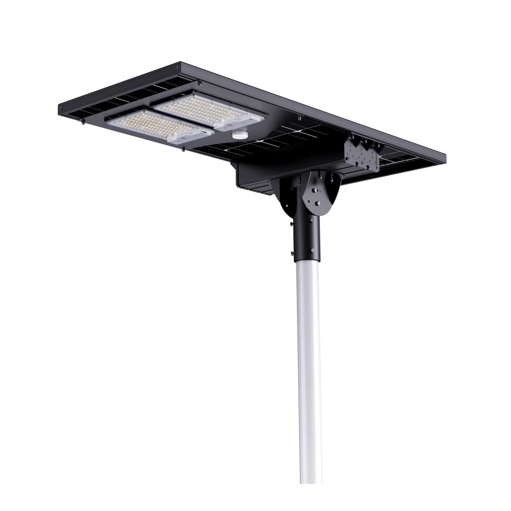 Outdoor Bifacial Panel Powered Rechargeable Motion Sensor All in One Solar Street Light Price