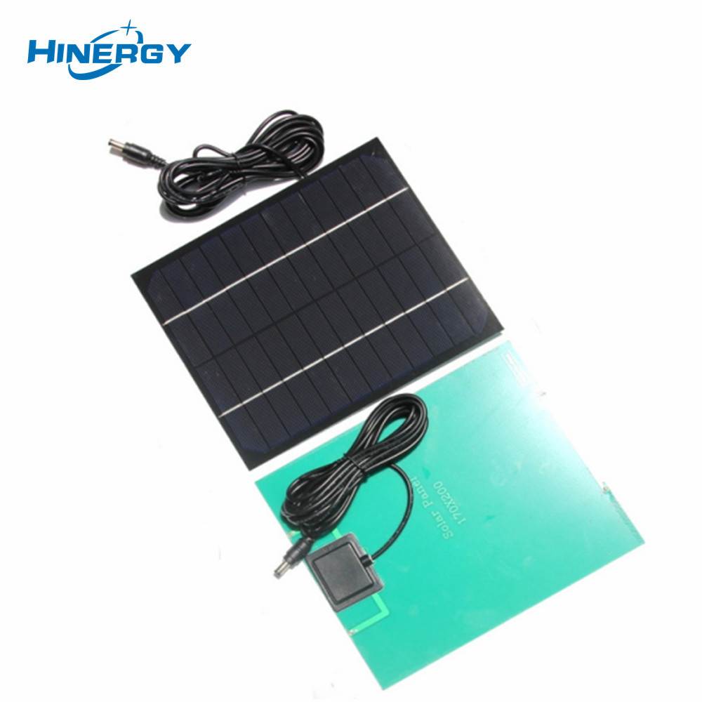 Hinergy Mini Small Solar Panel Module with DC Outlet Plug DIY Cell Phones Charger
