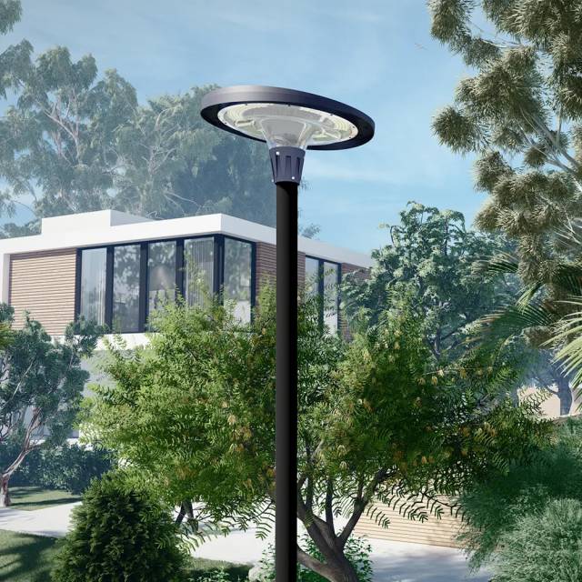 Solar Powered LED Rgb Round Solar Post Light with Pole