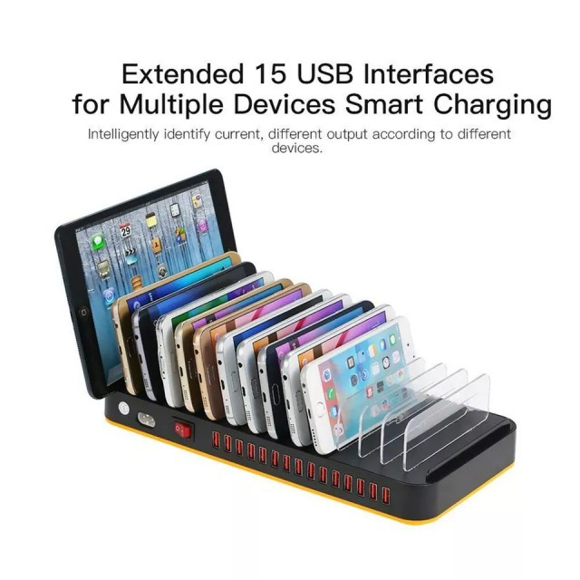 Multi Device Charger Station with 15 USB Port