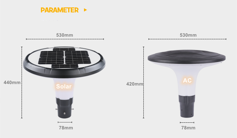 solar powered pole lights_Parameter