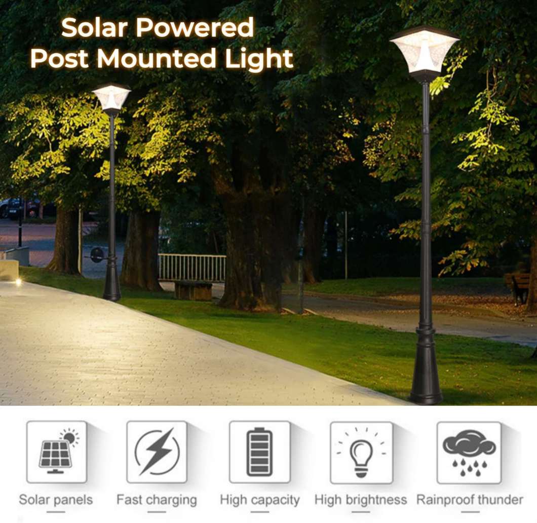 lamp post with solar light_Header B