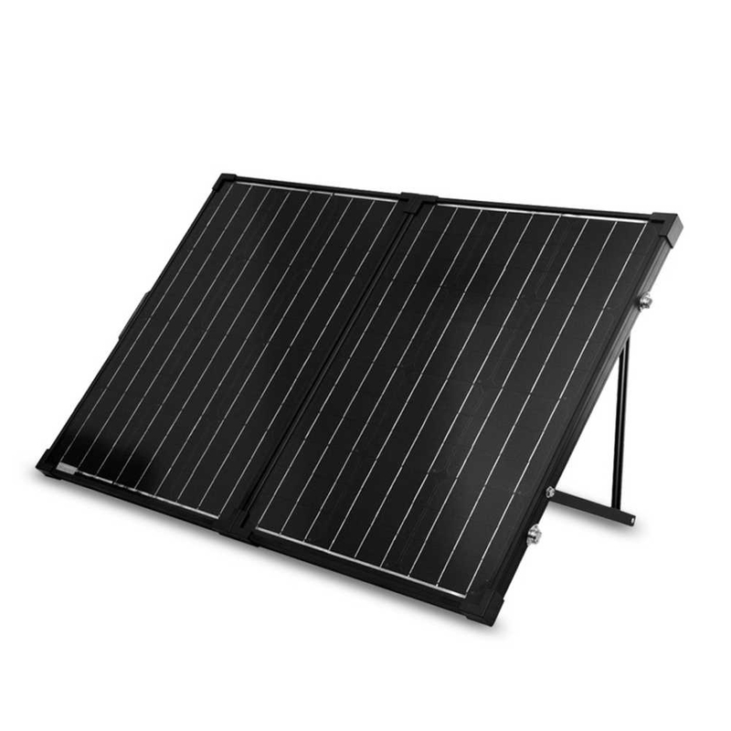 100 Watt 12 Volt Monocrystalline Black 100W 12V Foldable Solar Suitcase for Power Station