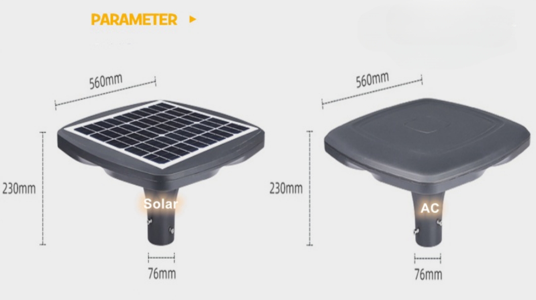 square post solar lights_dimension