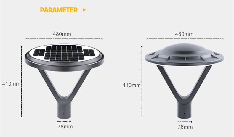 solar lamp post_dimension