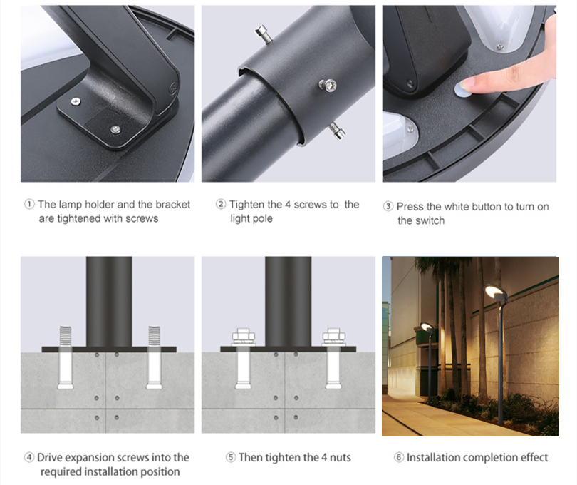 solar pole lights_Installation