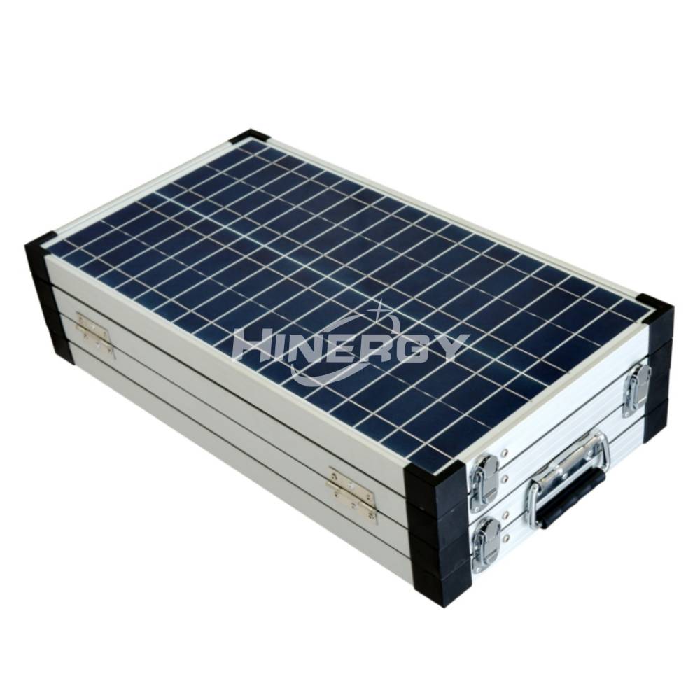 Hinergy Portable 4 Folder 200 watt 12 volt Monocrystalline Foldable Solar Suitcase