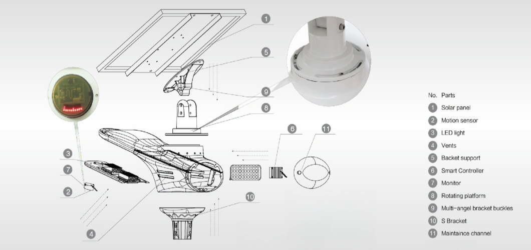 commercial solar powered street lights_Drawing