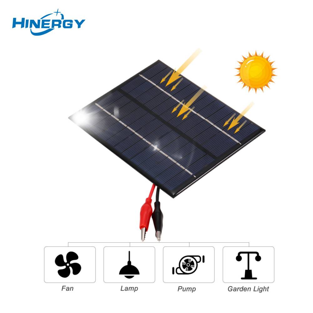 Hinergy Mini Small Solar Panel Module 5V 5.5V 6V 12V 18V DIY Solar Epoxy Cell Charger with Alligator Clip 