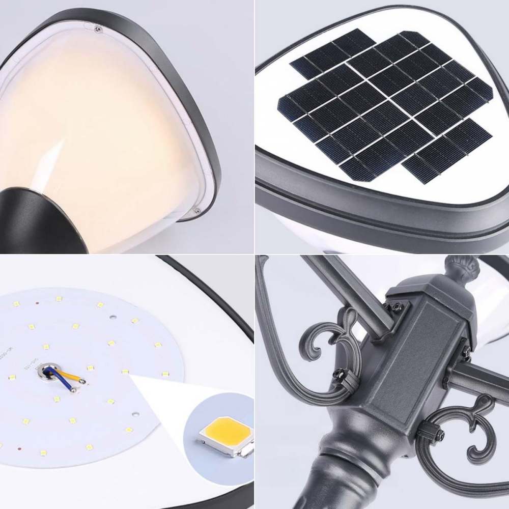 Solar Powered Outdoor Lamp Post Lights for Garden Yard Lighting