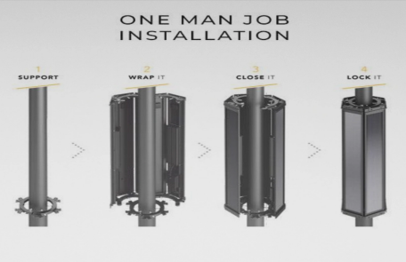 cylindrical-solar-panel-installation-on-pole-diagram
