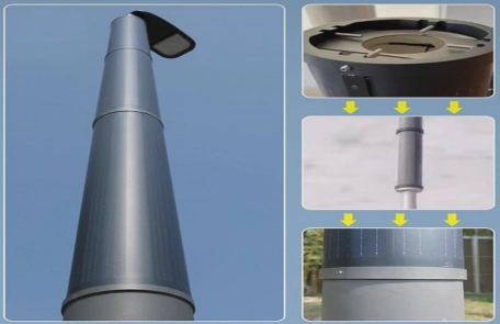 Preparation before installing cylindrical solar panel on light pole