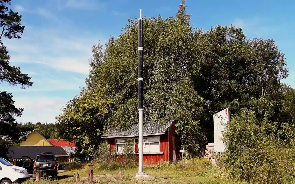 Off-grid solar power system using cylindrical solar panel for remote applications