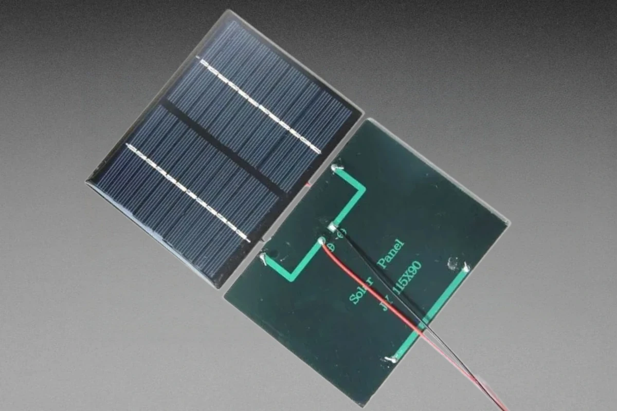 Mini solar panel with wire leads for LED lights and DIY electronics